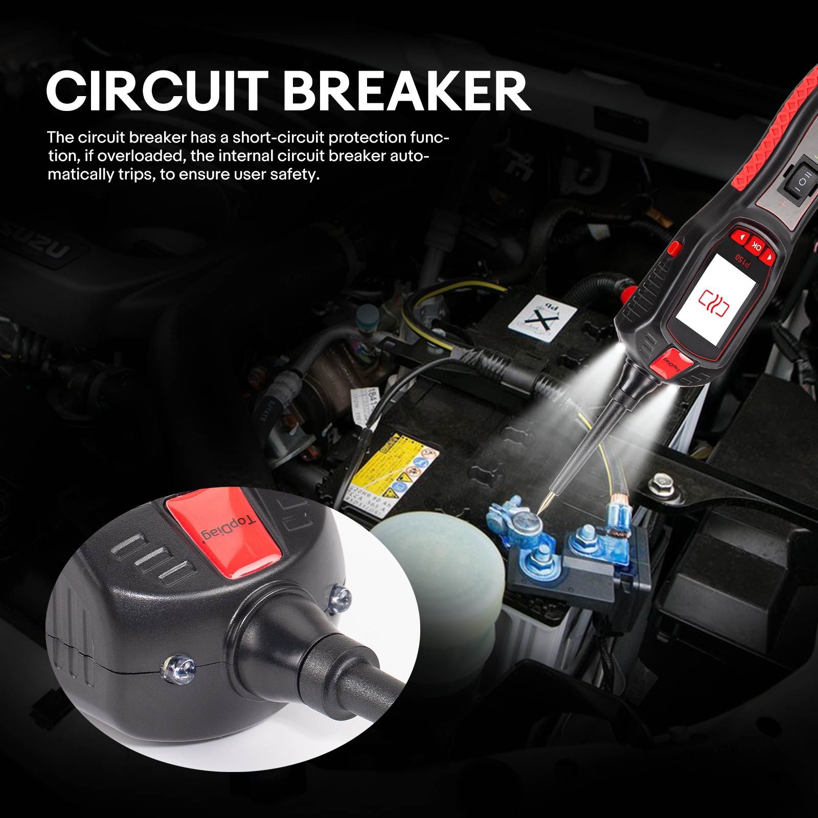 TOPDIAG P150 Electrical Tester 6 - 30 Volt Vehicle Electrical System Diagnostics