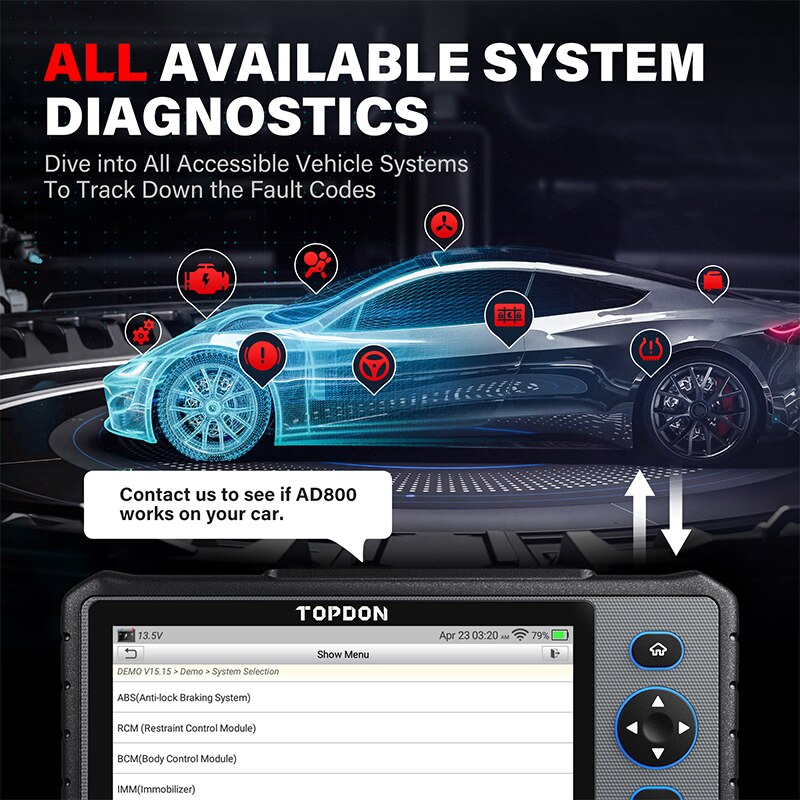 TOPDON ArtiDiag800 All System Car Diagnostic Tool Automotive Scanner Auto Scan Tools Diagnost Tools