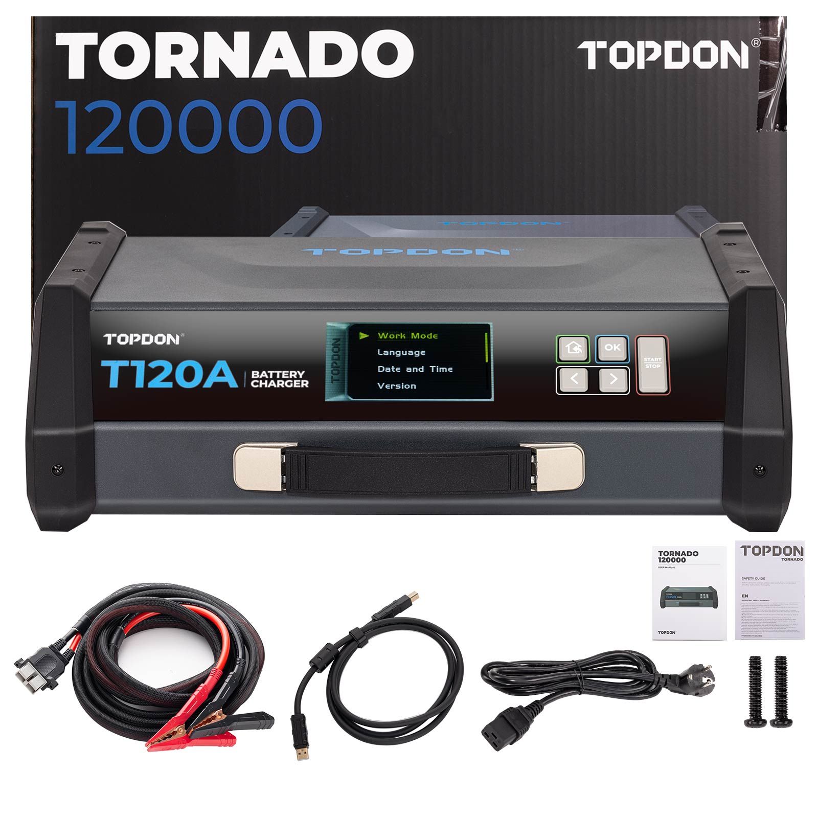 TOPDON TORNADO 120000 5M (16 Ft) Clamp-T120A (T1200005) Power Supply & Battery Charger