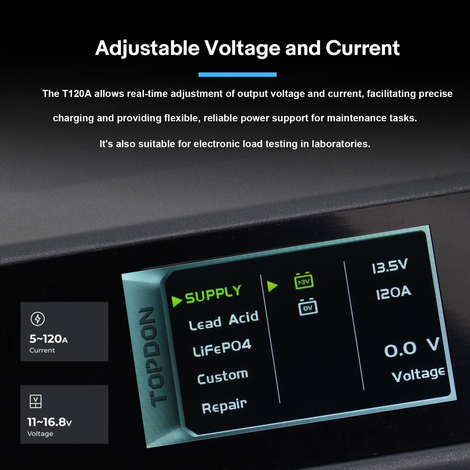 TOPDON TORNADO 120000 5M (16 Ft) Clamp-T120A (T1200005) Power Supply & Battery Charger