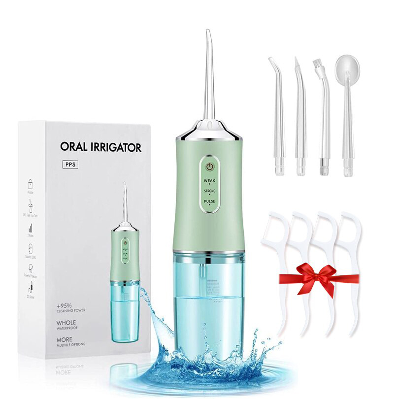 Oral Irrigator Dental Water Flosser 3 Modes USB Rechargeable Electric Teeth Cleaner for Braces 240ML Portable Irrigation
