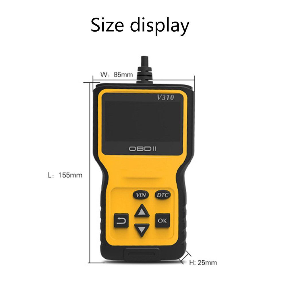 Escaneo del lector de código v310 OBDII V1.1 para comprobar la avería del motor v310 herramienta de diagnóstico de la sonda de velocidad v310 escaneo del escáner de código v310 obd2