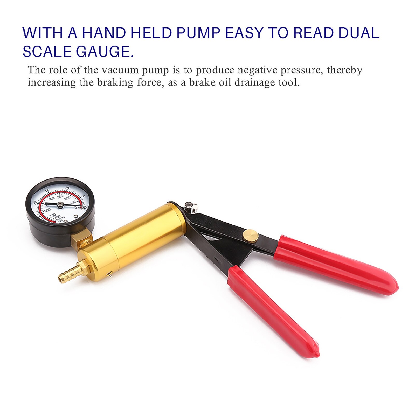 2021 New Manual Vacuum Bleeding Brake Fluid Bleeder Tools Vacuum Pistol Pump Tester Kit Aluminum Pump Pressure Vacuum Gauge