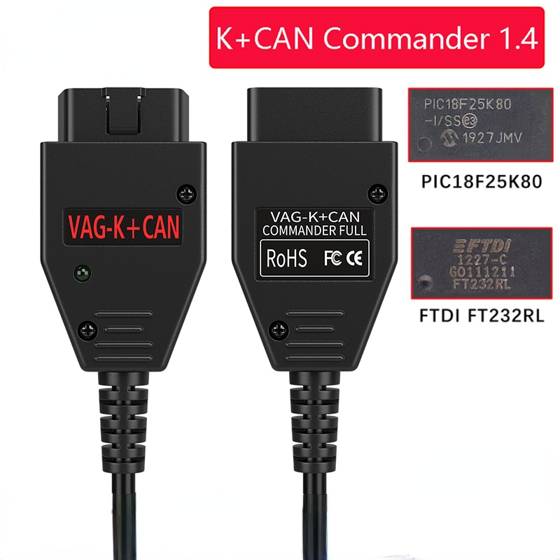 VAG K CAN Commander 1.4 FTDI FT232RL PIC18F25K80 OBD2 스캐너 진단 키트(VW For Golf/Bor For Jetta For VAG K-line)