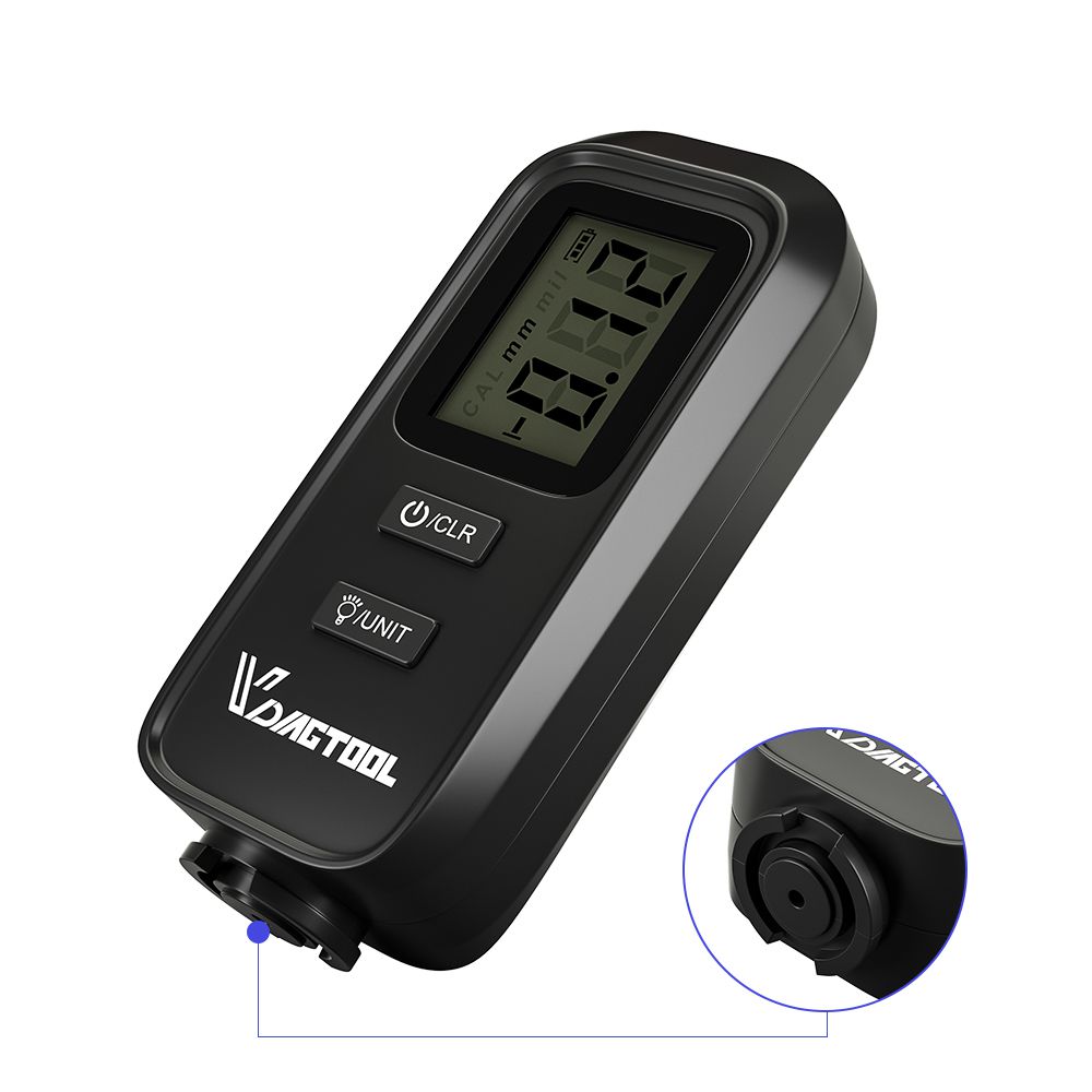 Vdiagtool vc100 medidor de espesor de automóviles medidor de espesor de pintura de automóviles medidor de espesor de retroiluminación LCD de película de laca digital