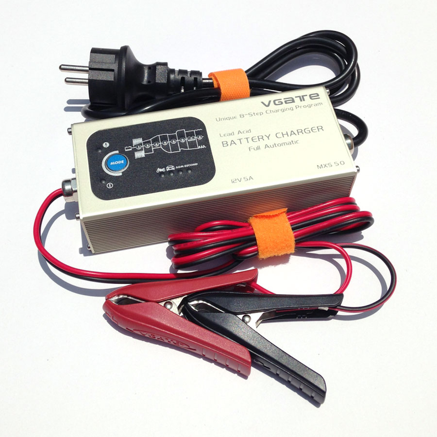 Vgate MXS 5.0 Fully Automatic 12V 5A Smart Lead Acid Battery Charger with Temperature Compensation Car MXS 5.0