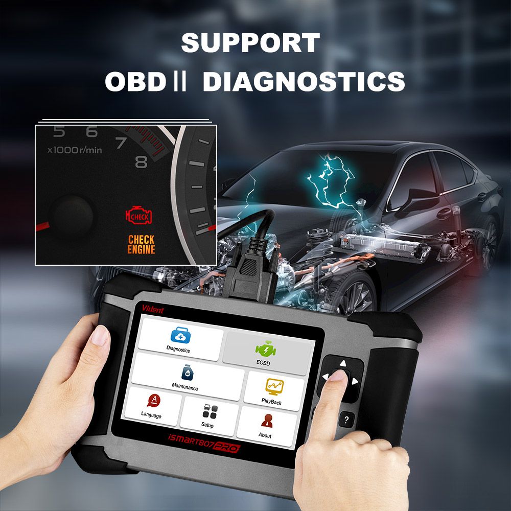  Vident iSmart 807 Pro All System OBD OBDII Scanner All Makes Diagnostic Tool  With 25+ Special Function DPF ABS AIRBAG OIL LIFE RESET