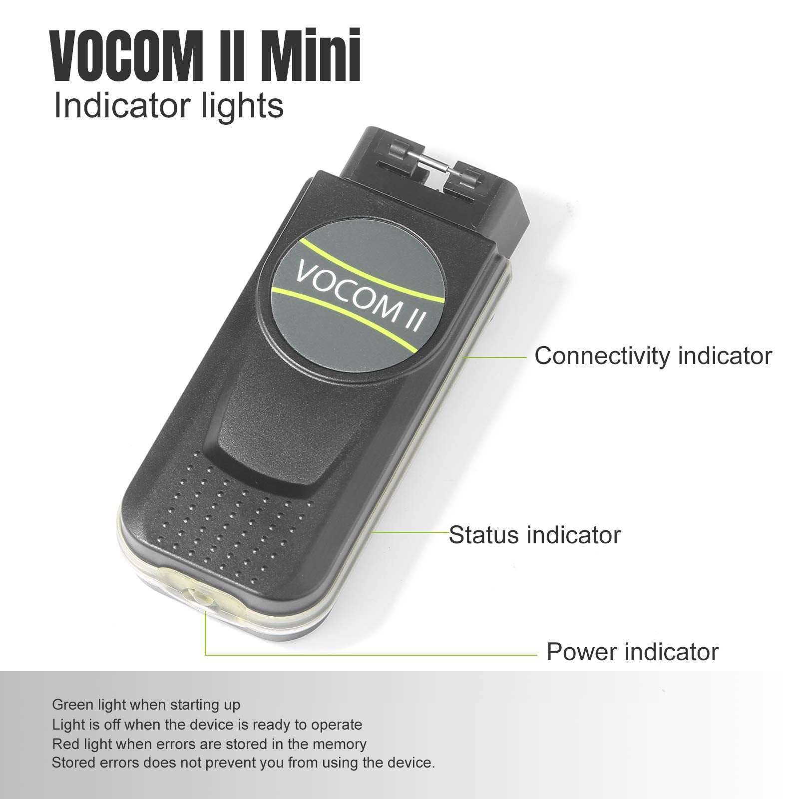 기본 미니 볼보 Vocom II 어댑터 88894200 트럭 진단 도구는 볼보/르노/UD/Mack 트럭의 Wifi 작동을 지원합니다.