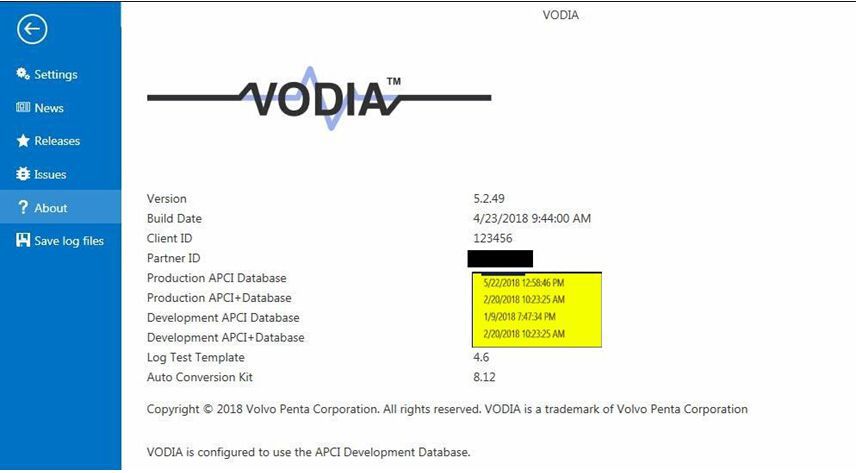 볼보 Vodia Penta Vodia 5.2.50의 최신 버전에는 VOCOM용 1회 무료 활성화 기능이 있습니다.