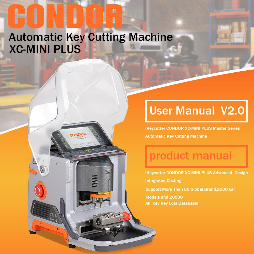 V3.6.2 Xhorse Condor XC-Mini Plus Automatic Key Cutting Machine Master Series with 3 Years Warranty