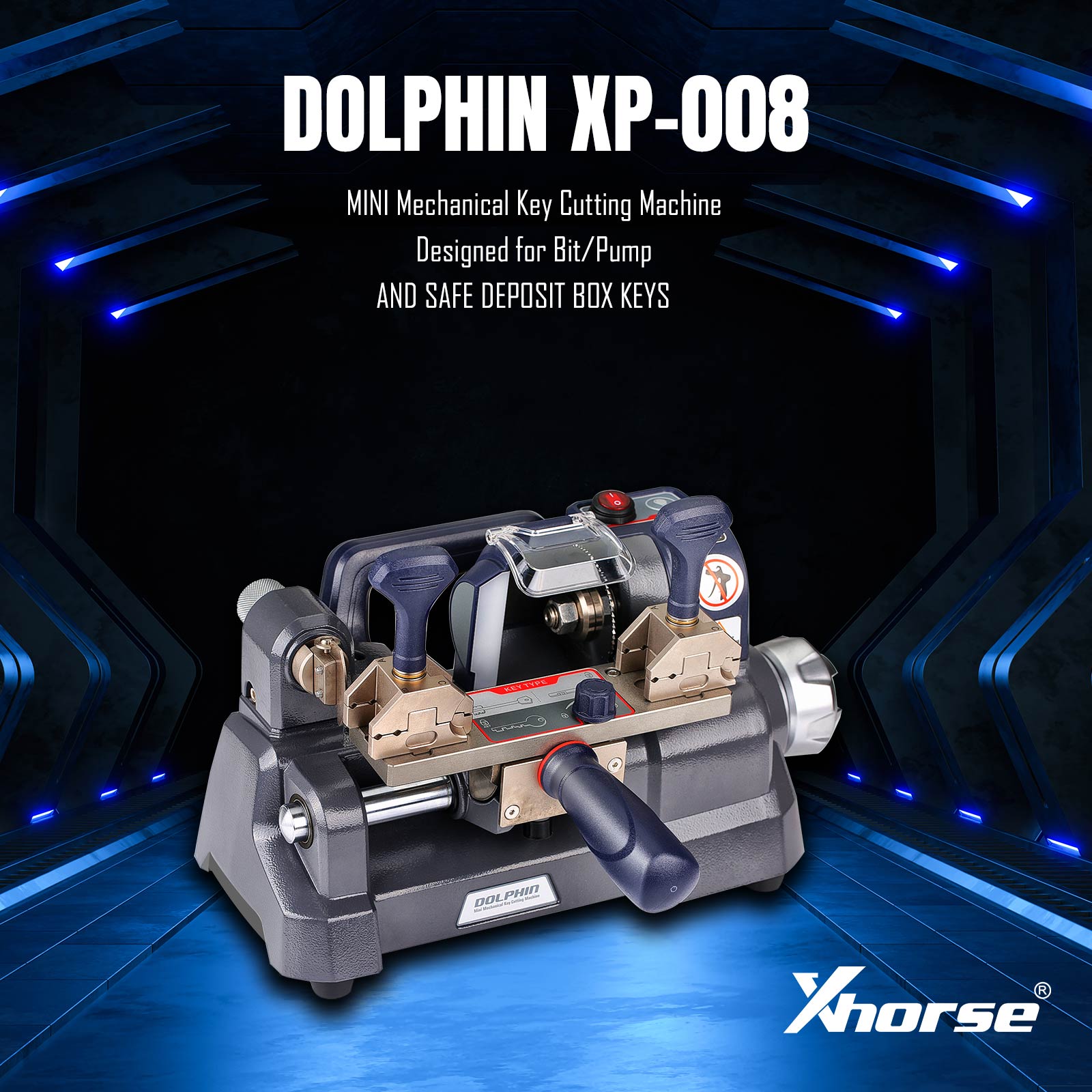 Newest Xhorse Dolphin XP-008 Key Cutting Machine Mini Mechanical for Special Bit/ Double Bit Keys