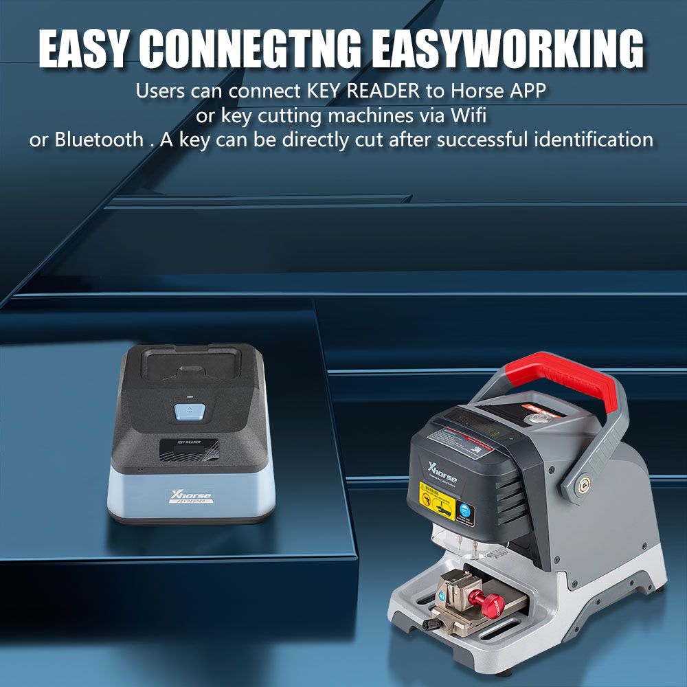 El dispositivo de identificación de claves de la espátula xhorse Key Reader xdkp00gl se utiliza con la aplicación xhorse y la máquina de corte de claves.