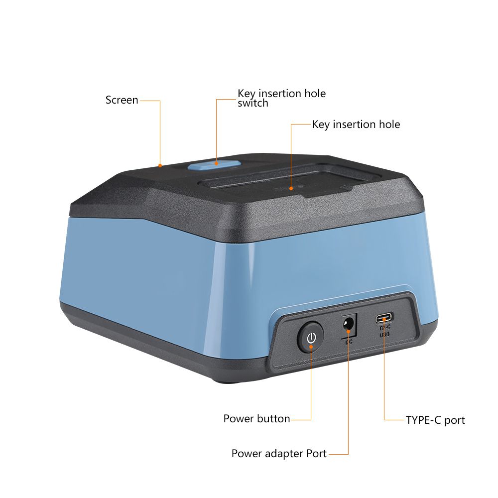 El dispositivo de identificación de claves de la espátula xhorse Key Reader xdkp00gl se utiliza con la aplicación xhorse y la máquina de corte de claves.