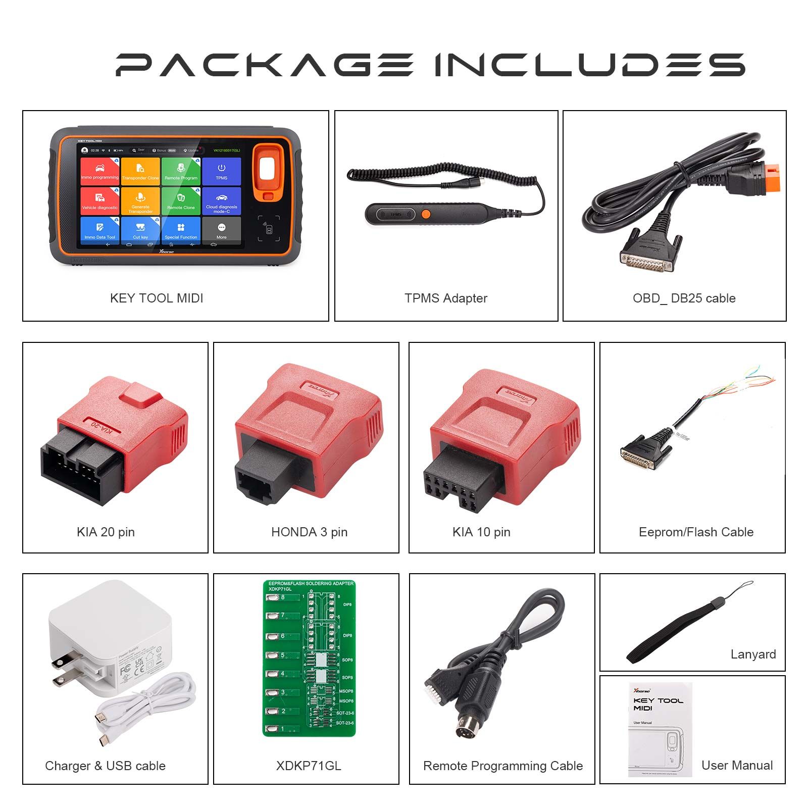 2025 Xhorse Key Tool MIDI All-in-One Advanced Version for IMMO/ TPMS/ Programming/ Diagnostics Tool