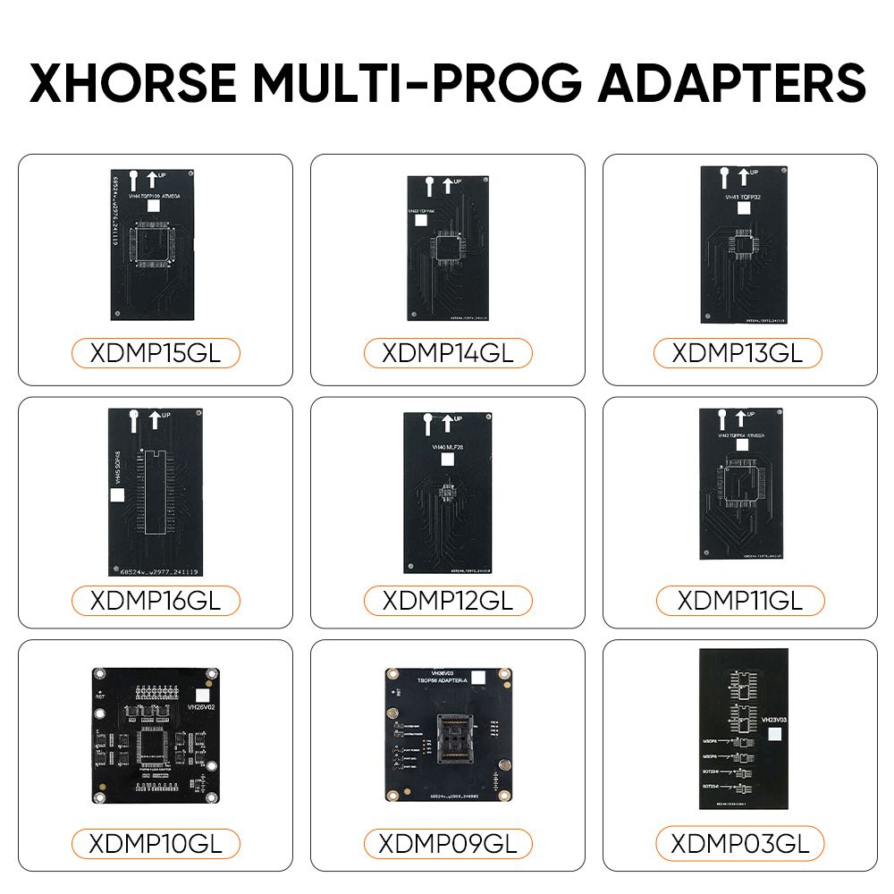 2025 Newest Xhorse Multi Prog Adapters for EEPROM and FLASH 9pcs/set