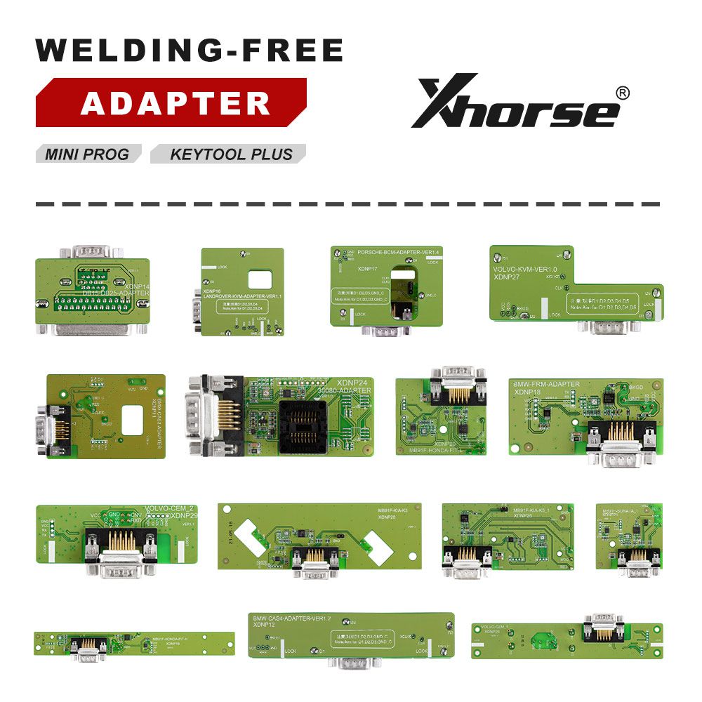 Xhorse VVDI Key Tool Plus Pad Plus 용접 면제 어댑터 및 케이블 전체 XDNPP0CH 16개