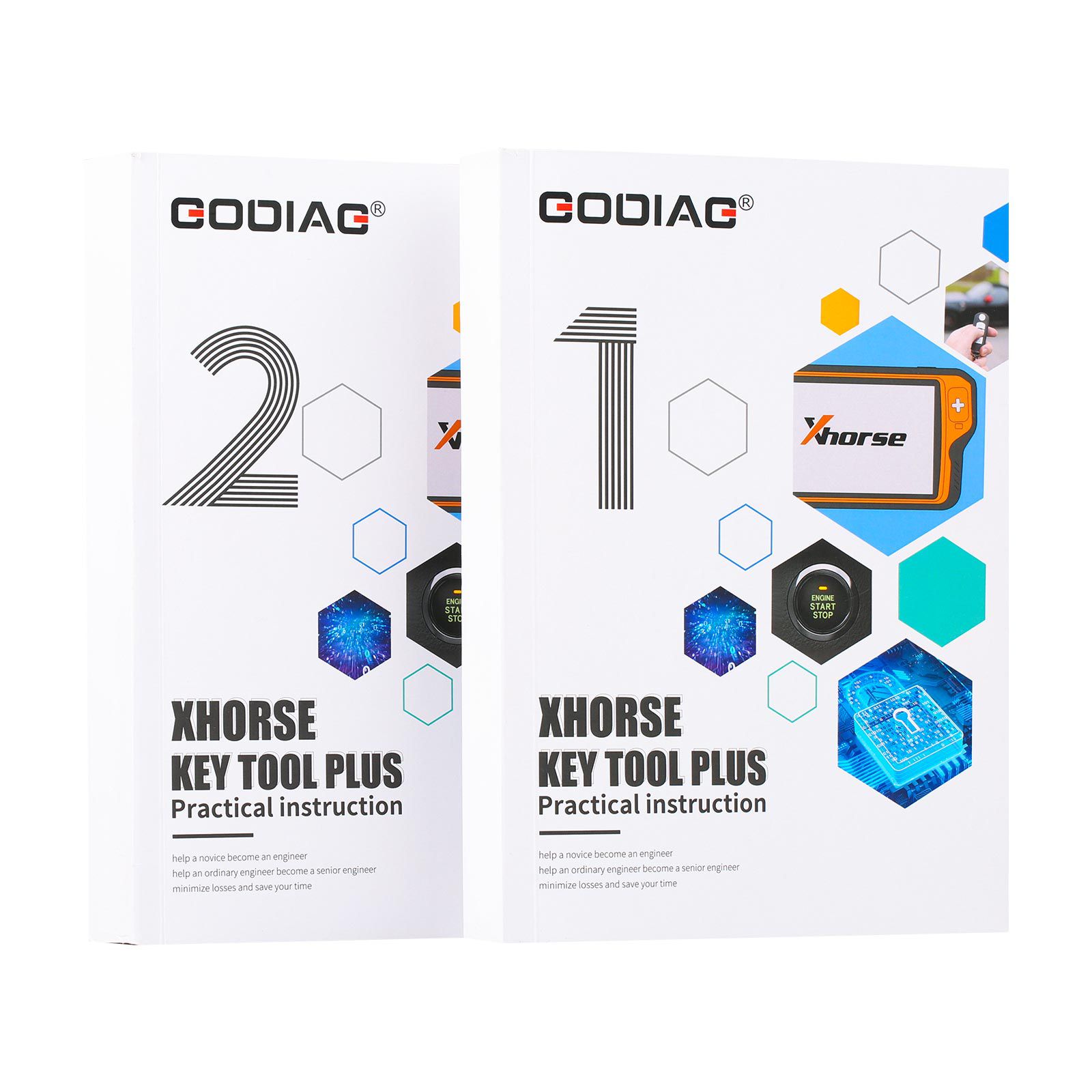 Xhorse vvdi Key Tool plus PAD withi godiag instrucciones prácticas 1 y 2 libros