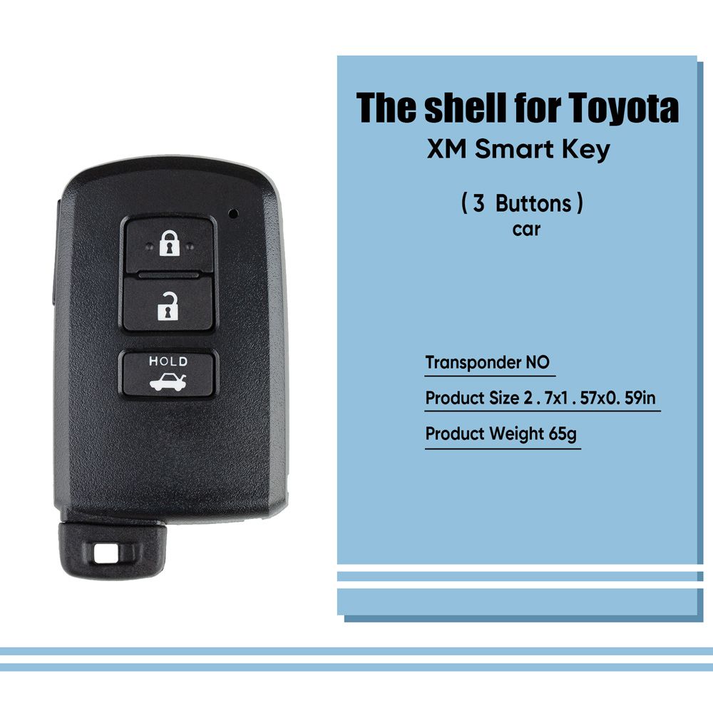 Xhorse vvdi Toyota XM SMART Key Shell 1744 3 botones 5 / lote