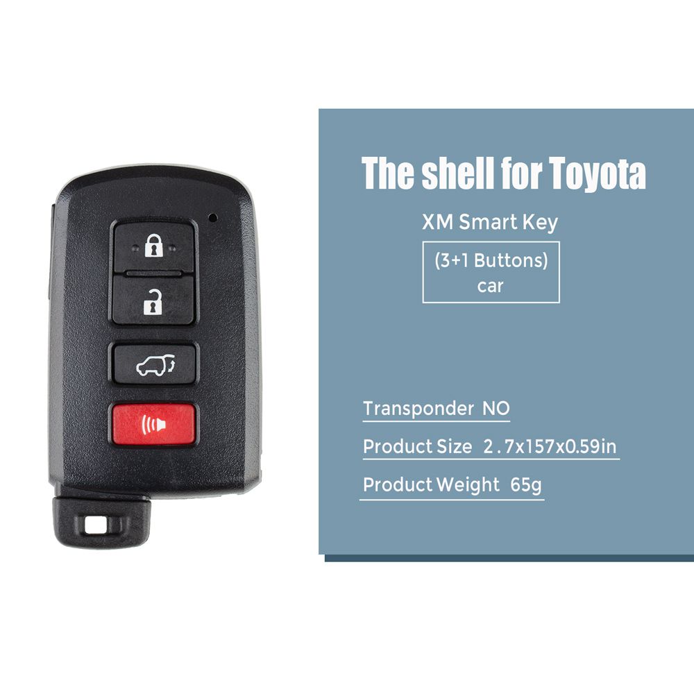 Xhorse vvdi Toyota XM SMART Key Shell 1755 3 + 1 Button 5 / lote