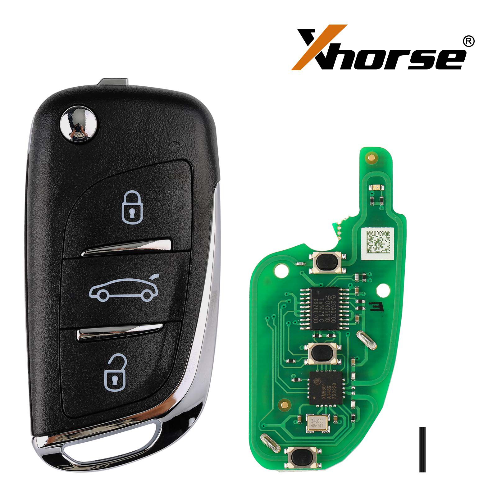 Xhorse DS 스타일 무선 범용 리모컨 키 3개 버튼 XN002 VVDI 키 도구용 5개/배치