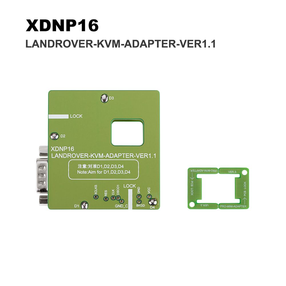 El kit landrover KVM está exento de soldadura y el conector xhorse xdnpp16 se utiliza con vvdi prog / mini prog y Key Tool plus.