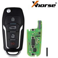 Xhorse xefo01en llave de súper control remoto Ford Flip 4 botones con superchip incorporado versión en inglés 5 piezas / lote