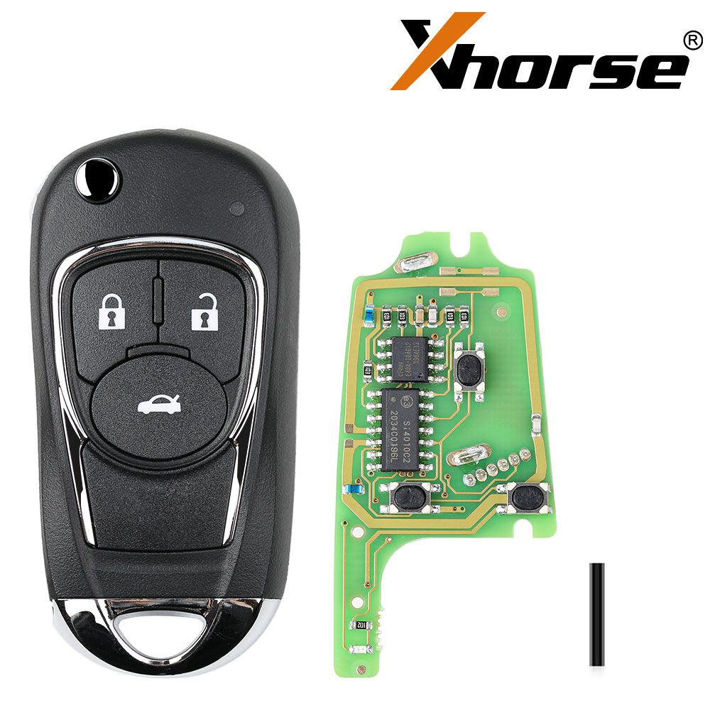 Xhorse XKBU03EN Wire 리모컨 키 뷰익 Flip 3 버튼 영어 버전 5종/배치