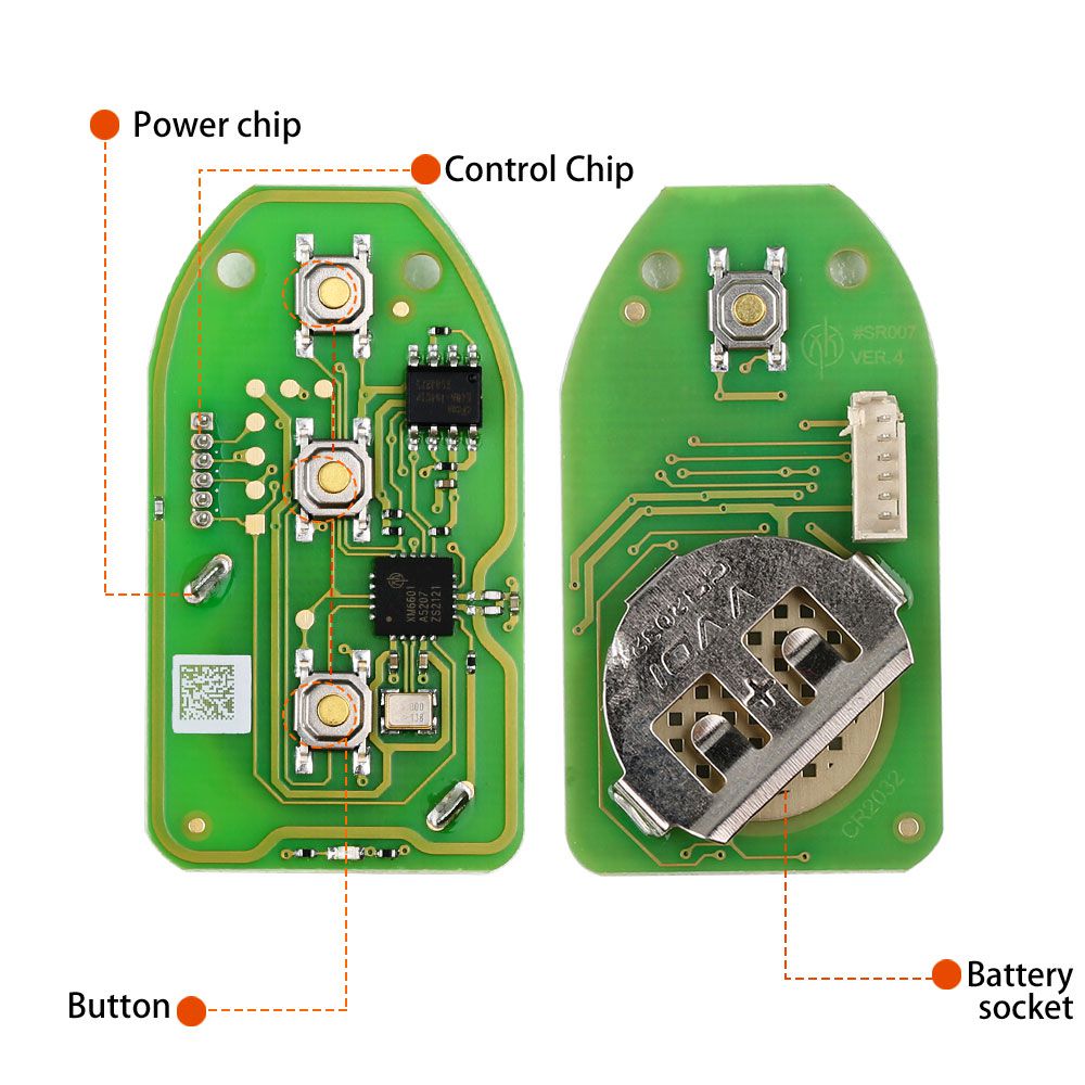 Xhorse xkhy01en llave de control de línea moderna 3 + 1 botón versión en inglés 5 piezas / lote