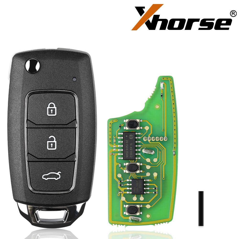 Xhorse xkhy05en llave controlada por cable Hyundai 3 botones en inglés 5 piezas / lote