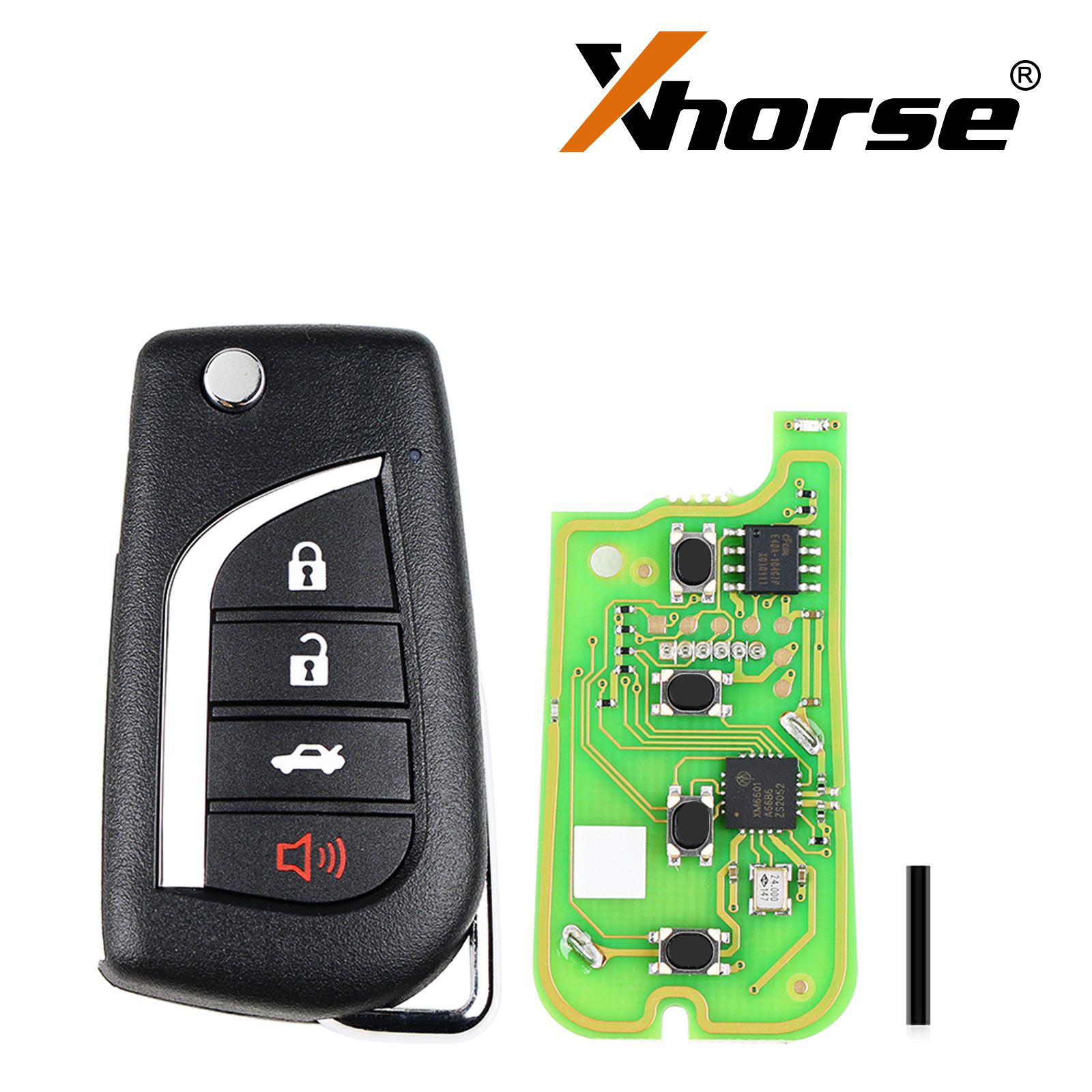 Xhorse xkto10en llave de control remoto por cable Toyota Fly 4 botones versión en inglés 5 piezas / lote