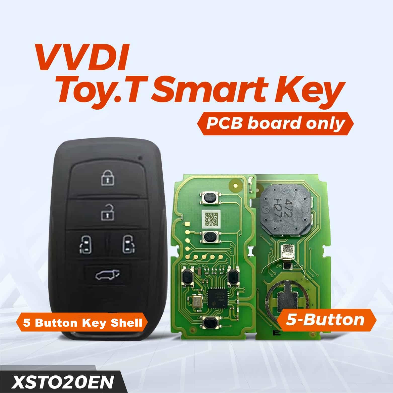  2023 Newest Xhorse XSTO20EN TOY.T XM38 Smart Key PCB with 5 Buttons Shell Complete Key