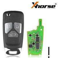 Xhorse xnau01en estilo Audi inalámbrico vvdi llave de control remoto con solapa universal, con botón 3 / 4, 5 / lote