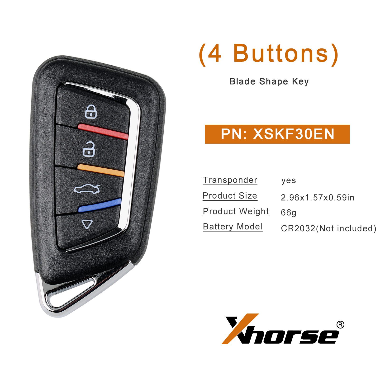 Xhorse XSKF30EN 스마트 키 나이프 스타일 4 버튼 5 개/배치