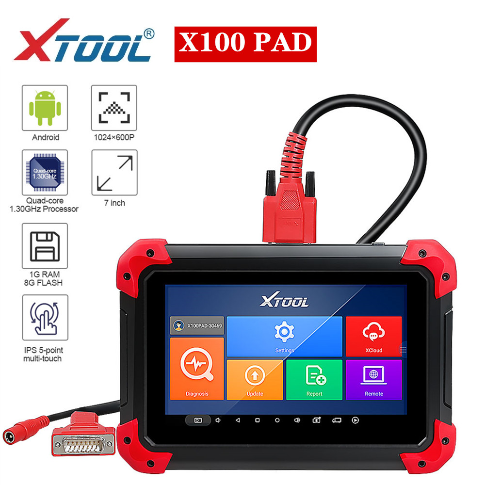 EEPROM 어댑터가 포함된 기본 XTOOL X100 X-100 PAD 태블릿 키보드 프로그래머는 특수 기능을 지원합니다.