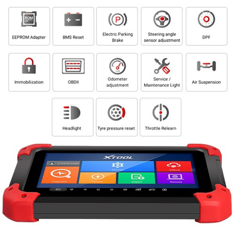 EEPROM 어댑터가 포함된 기본 XTOOL X100 X-100 PAD 태블릿 키보드 프로그래머는 특수 기능을 지원합니다.