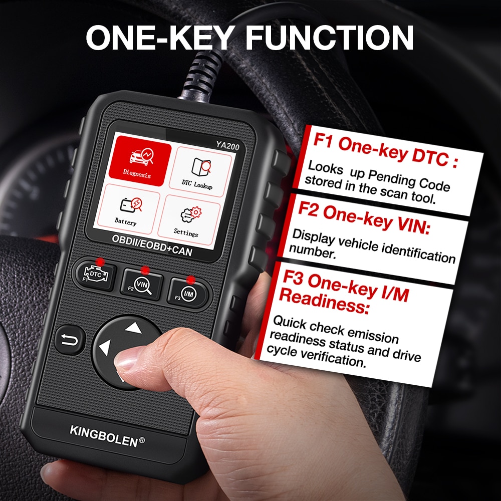 YA200 OBD2 Scanner Diagnostic Tool For Engine Check DTC Lookup Battery Test With 10 Languages Update Free Shipping
