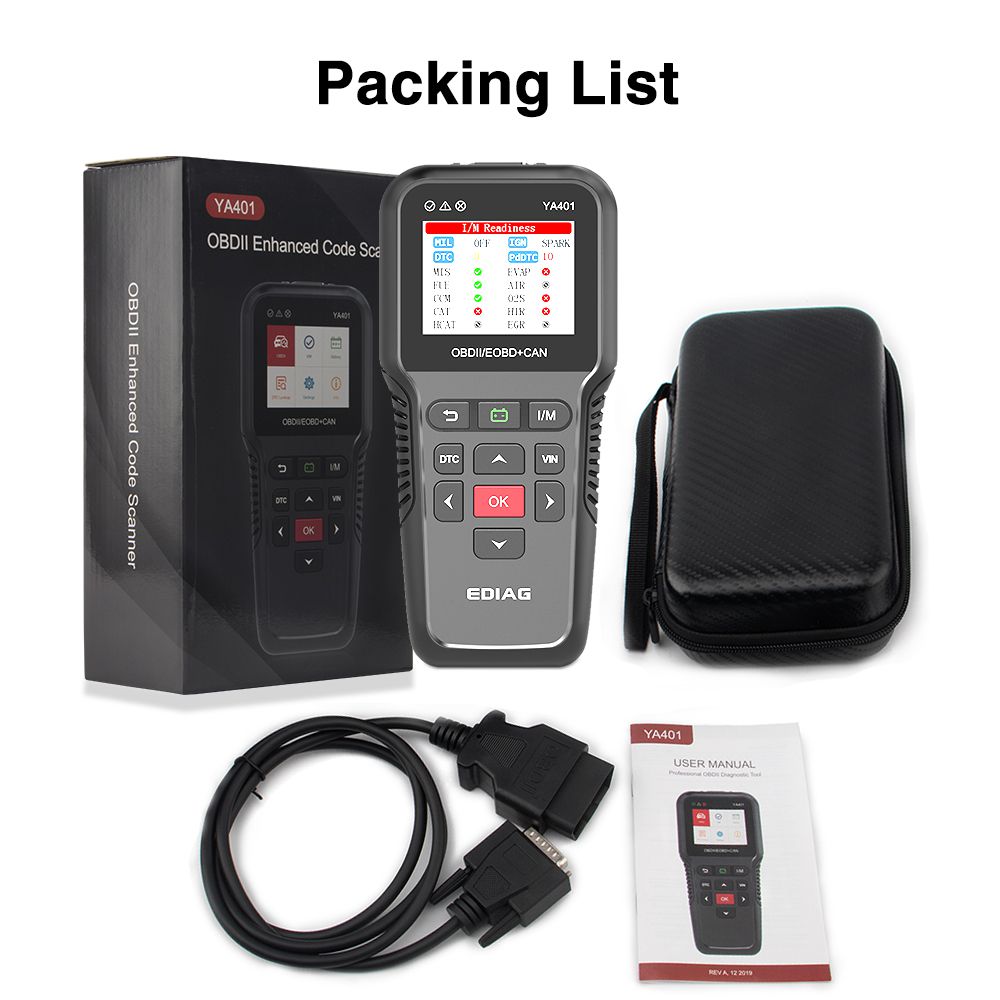 YA401 EDIAG Scanner Tool EOBD/OBDII code reader Support Free update Car Diagnosis auto obd2  battery tester 12v