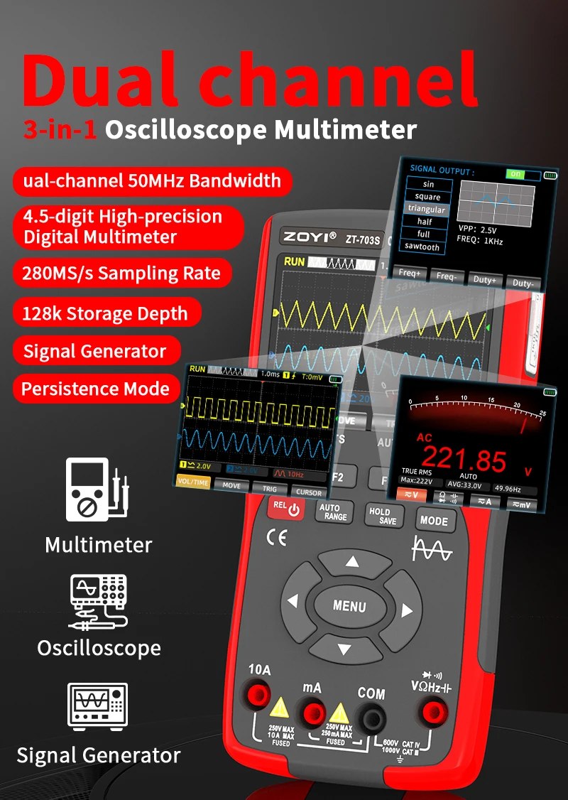 ZOYI ZT-703S 3-in-1 Oscilloscope