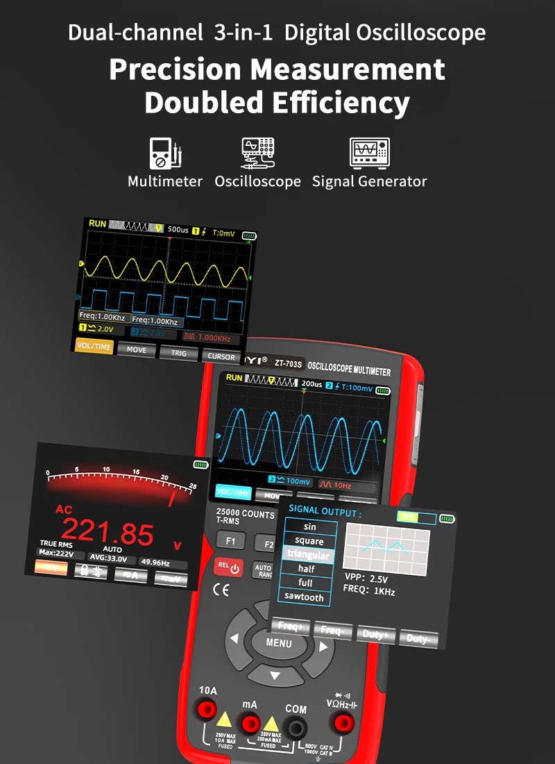 ZOYI ZT-703S 3-in-1 Oscilloscope