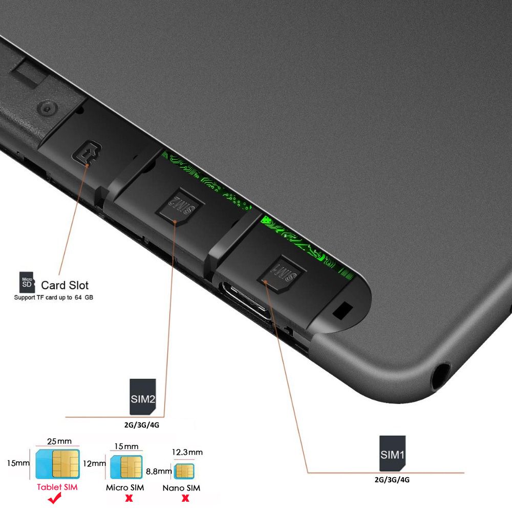 Teléfono 4G de 10,1 pulgadas tableta Android