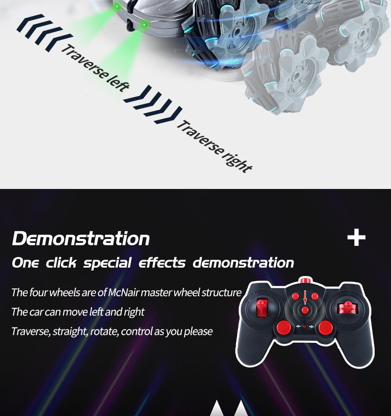 Tracción a las cuatro ruedas 2.4G acrobacias de deriva RC coche control remoto giratorio de 360 grados C