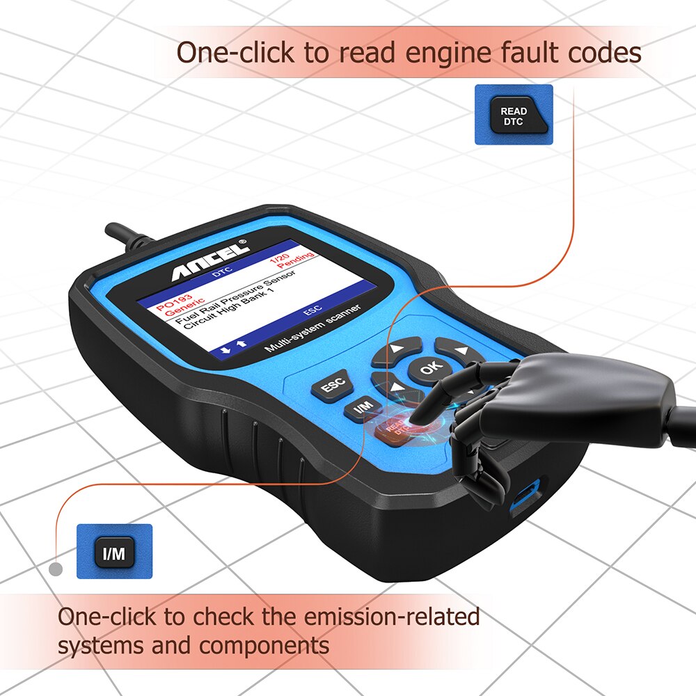 ANCEL BM500 OBD2 Scanner Code Reader All System Car Diagnostic Tool Engine  ABS SRS fit for BMW Mini