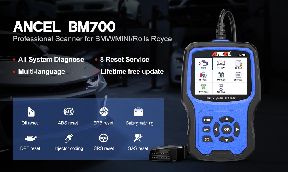 Herramienta de diagnóstico para todo el sistema Ancel bm700 escáner obd2
