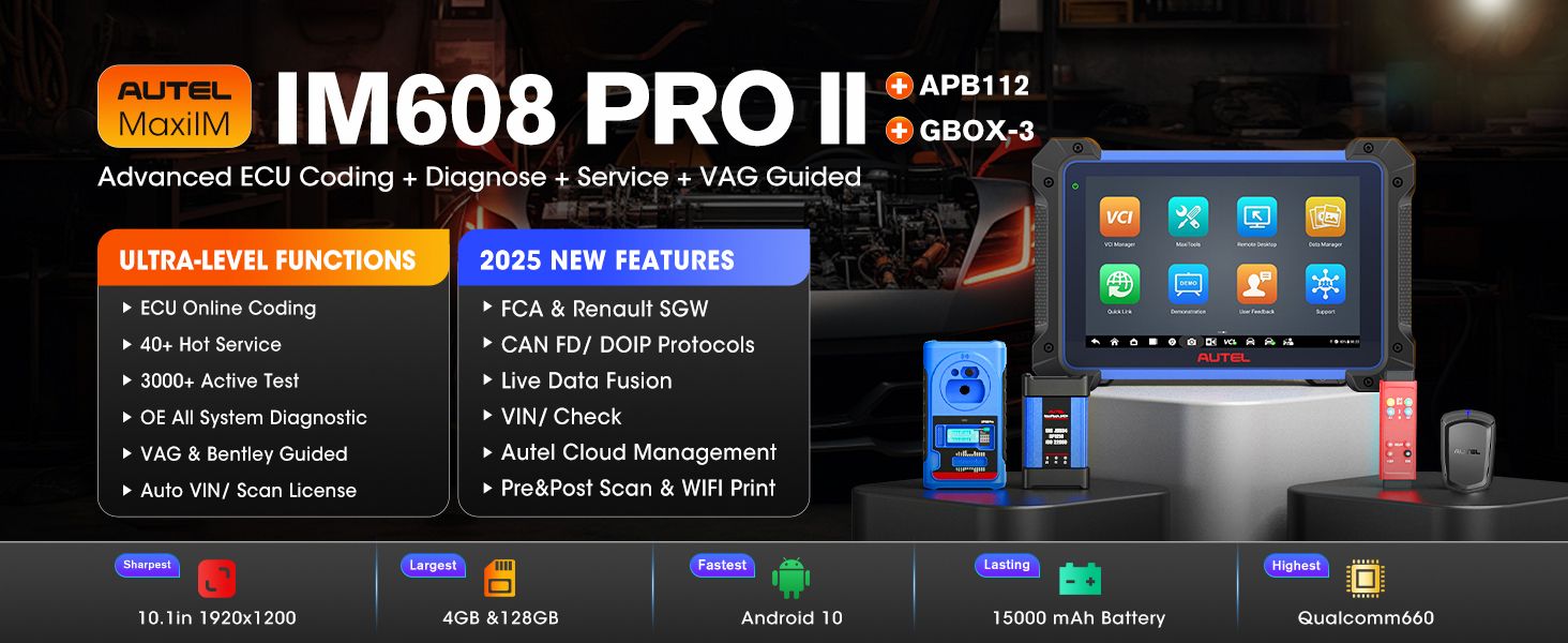 Autel IM608 PRO II with gbox-3 and apb112