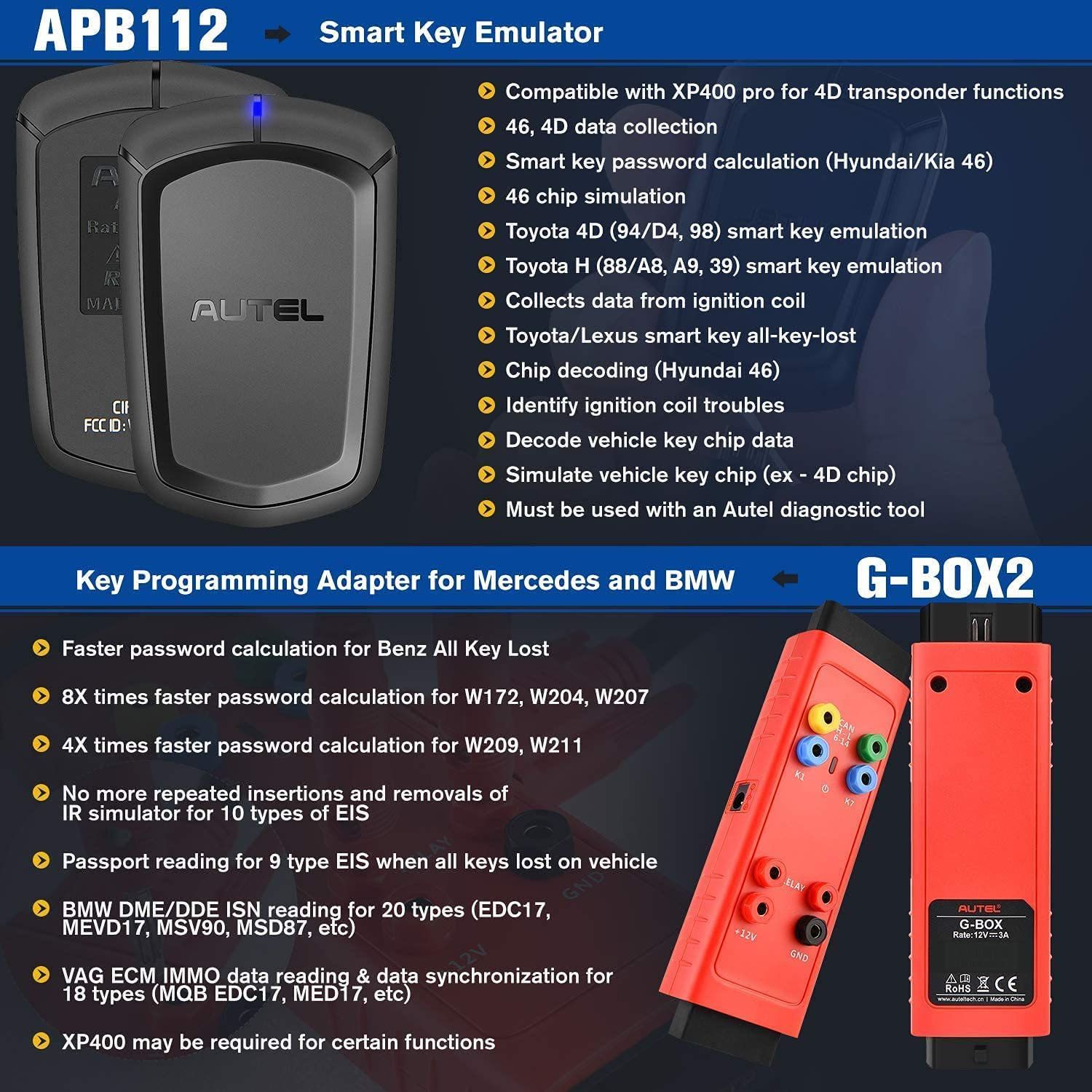  GBOX2가 포함된 Autel APB112