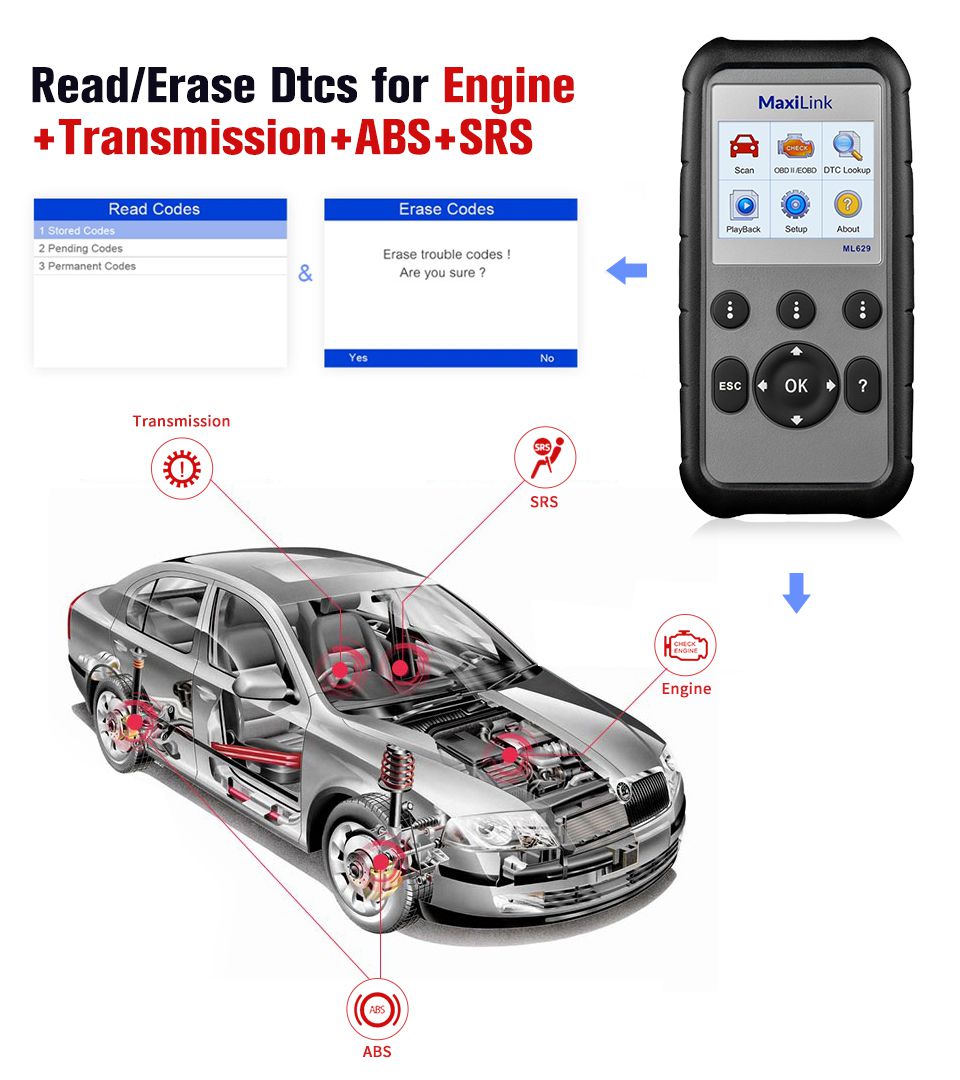 Autel maxilink ml629 lector de código obd2