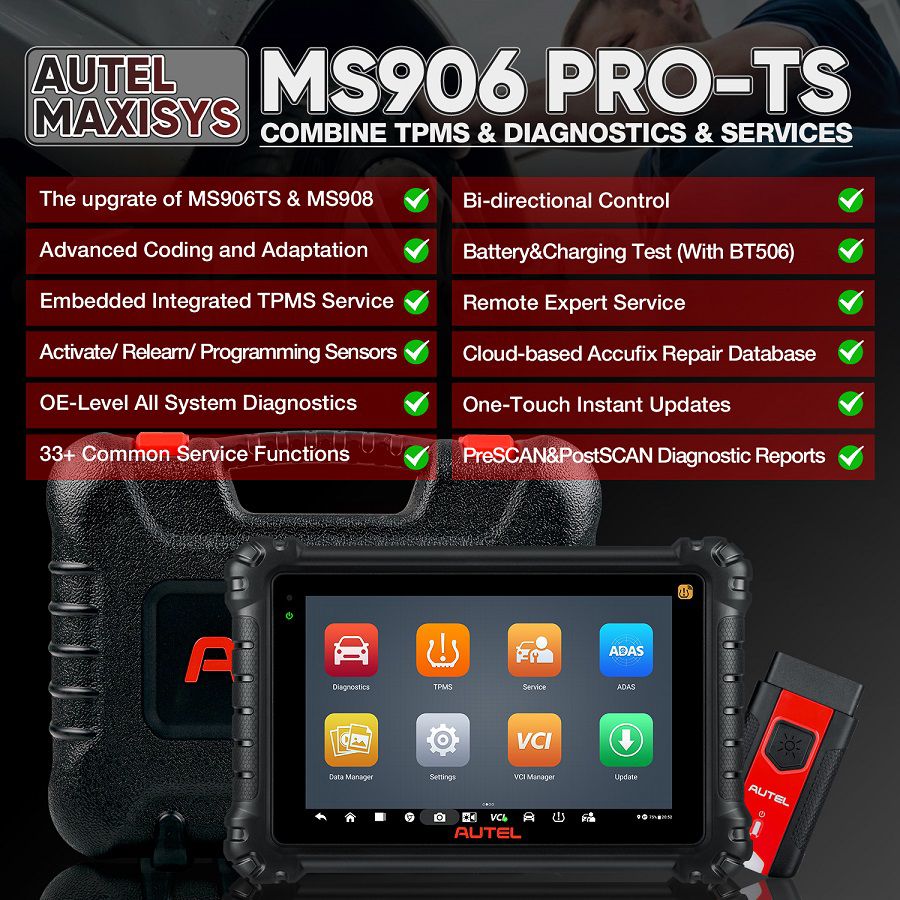 Autel MaxiSYS MS906 Pro-TS 기능