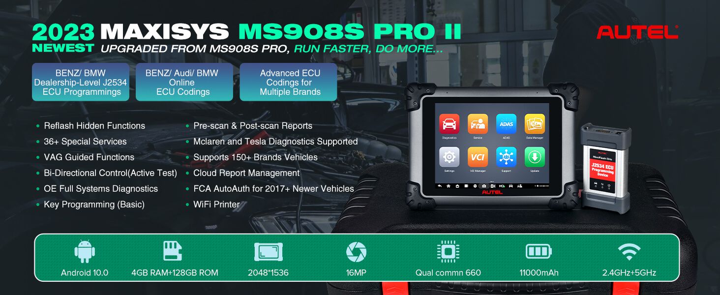 Autel MaxiSys MS908S Pro II 진단 문제 해결기