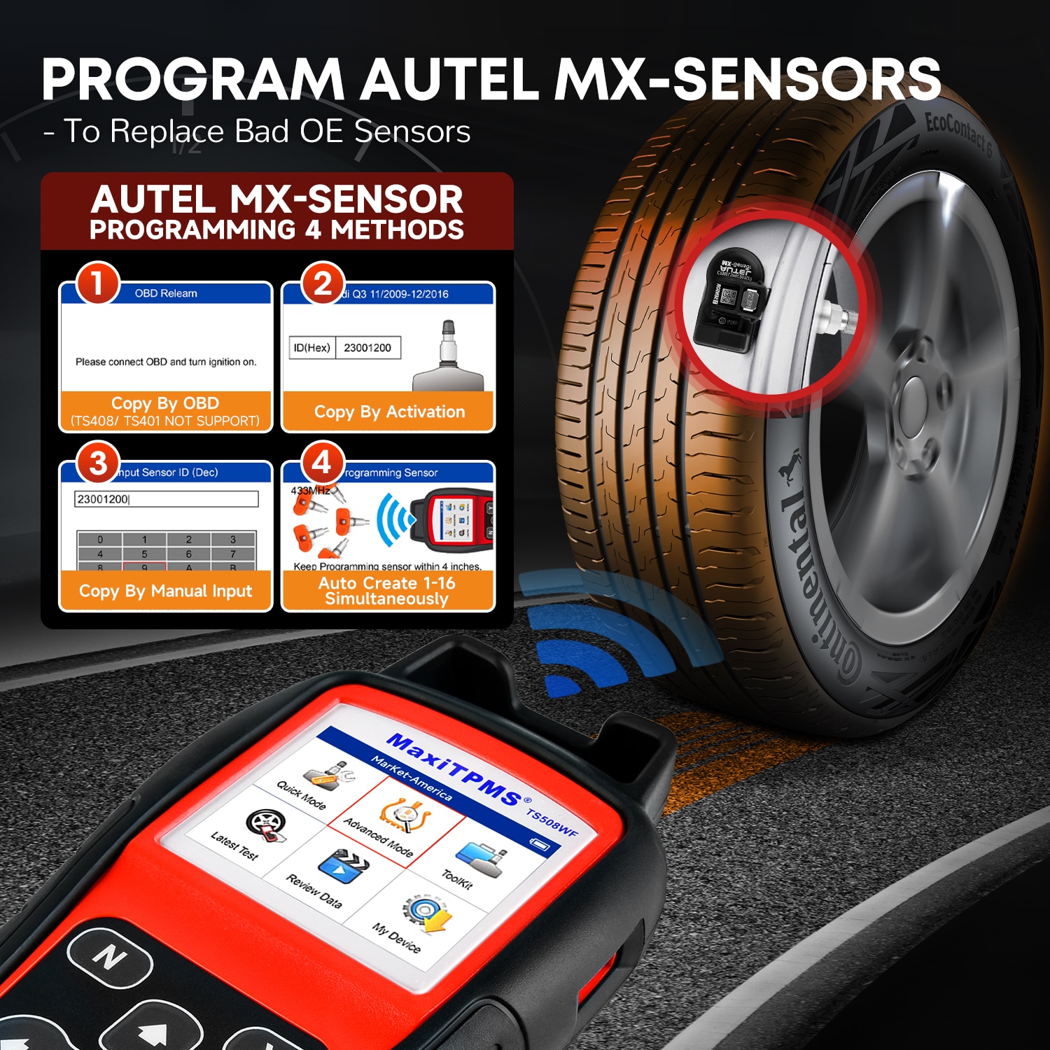 2023 Autel MaxiTPMS TS508WF TPMS Programming Tool