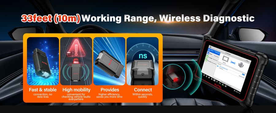 Autel MaxiVCI V150 Wireless Dongle Support CAN FD/DOIP Protocol work for Autel 900 Series Scanners